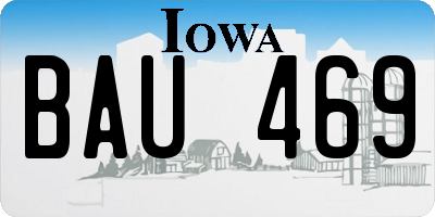 IA license plate BAU469