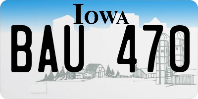 IA license plate BAU470