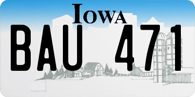 IA license plate BAU471