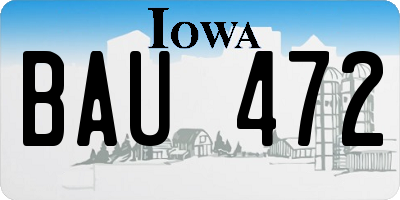 IA license plate BAU472