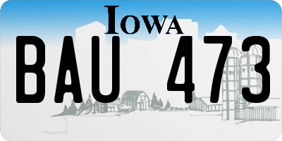 IA license plate BAU473