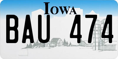 IA license plate BAU474