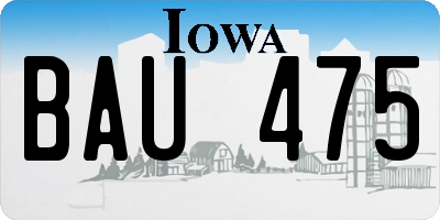 IA license plate BAU475