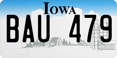 IA license plate BAU479