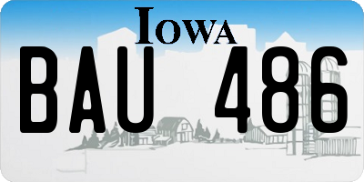 IA license plate BAU486
