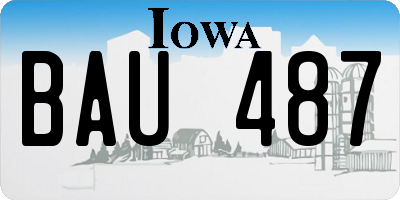 IA license plate BAU487