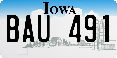 IA license plate BAU491