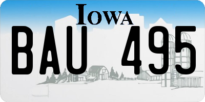 IA license plate BAU495