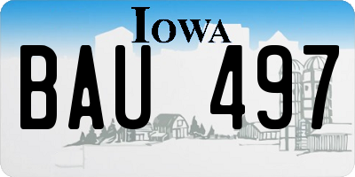 IA license plate BAU497