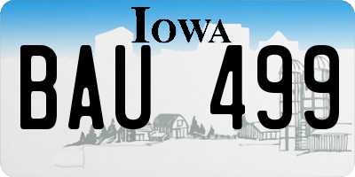 IA license plate BAU499