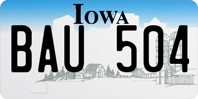 IA license plate BAU504