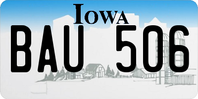 IA license plate BAU506
