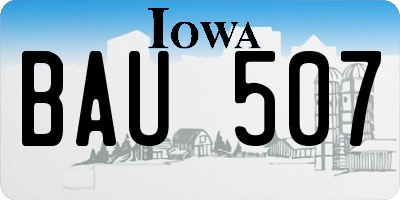 IA license plate BAU507