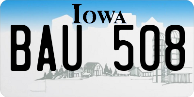 IA license plate BAU508