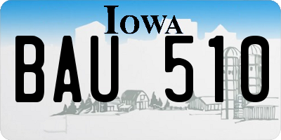 IA license plate BAU510