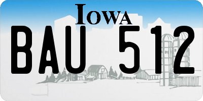 IA license plate BAU512
