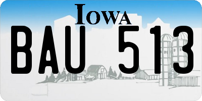 IA license plate BAU513