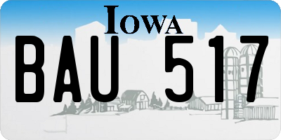 IA license plate BAU517