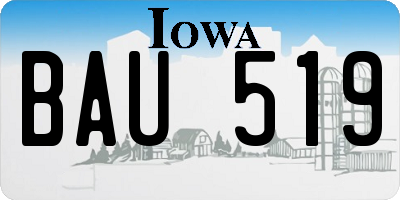 IA license plate BAU519
