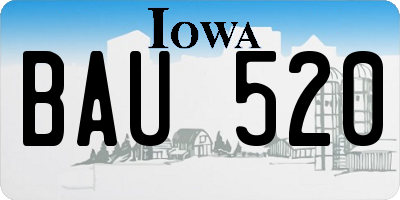 IA license plate BAU520