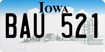 IA license plate BAU521