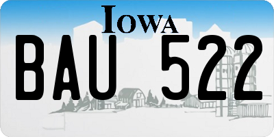 IA license plate BAU522