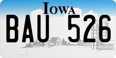 IA license plate BAU526