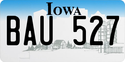 IA license plate BAU527