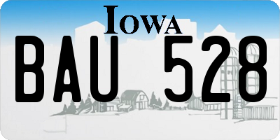 IA license plate BAU528