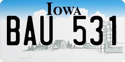 IA license plate BAU531