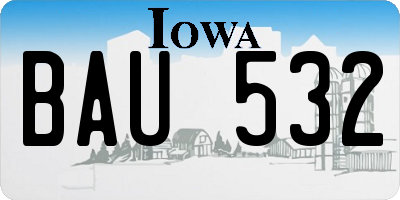 IA license plate BAU532