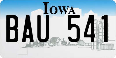 IA license plate BAU541
