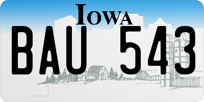 IA license plate BAU543
