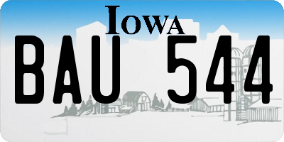IA license plate BAU544