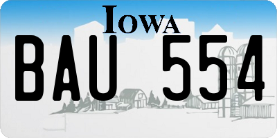 IA license plate BAU554