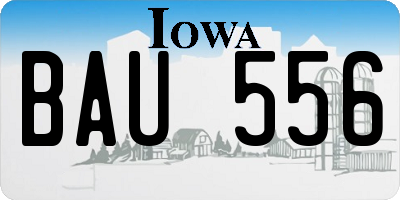 IA license plate BAU556