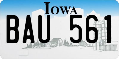 IA license plate BAU561