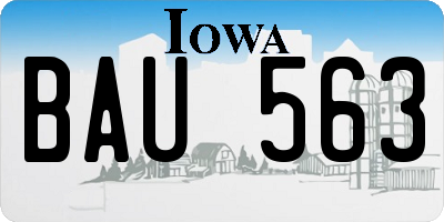 IA license plate BAU563