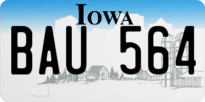 IA license plate BAU564