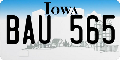 IA license plate BAU565