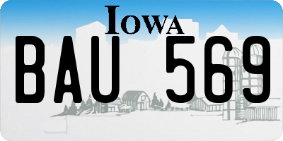 IA license plate BAU569
