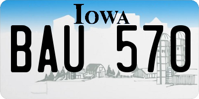 IA license plate BAU570