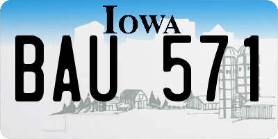 IA license plate BAU571
