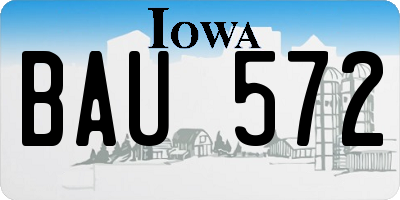 IA license plate BAU572