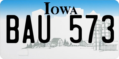IA license plate BAU573