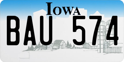 IA license plate BAU574