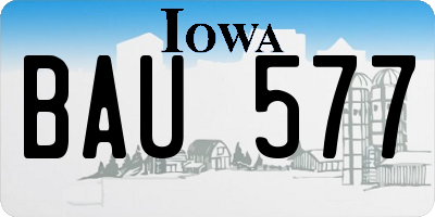 IA license plate BAU577