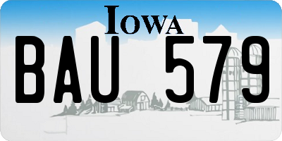IA license plate BAU579