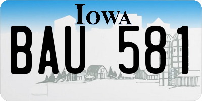 IA license plate BAU581