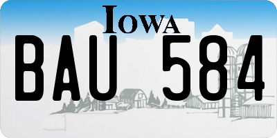 IA license plate BAU584